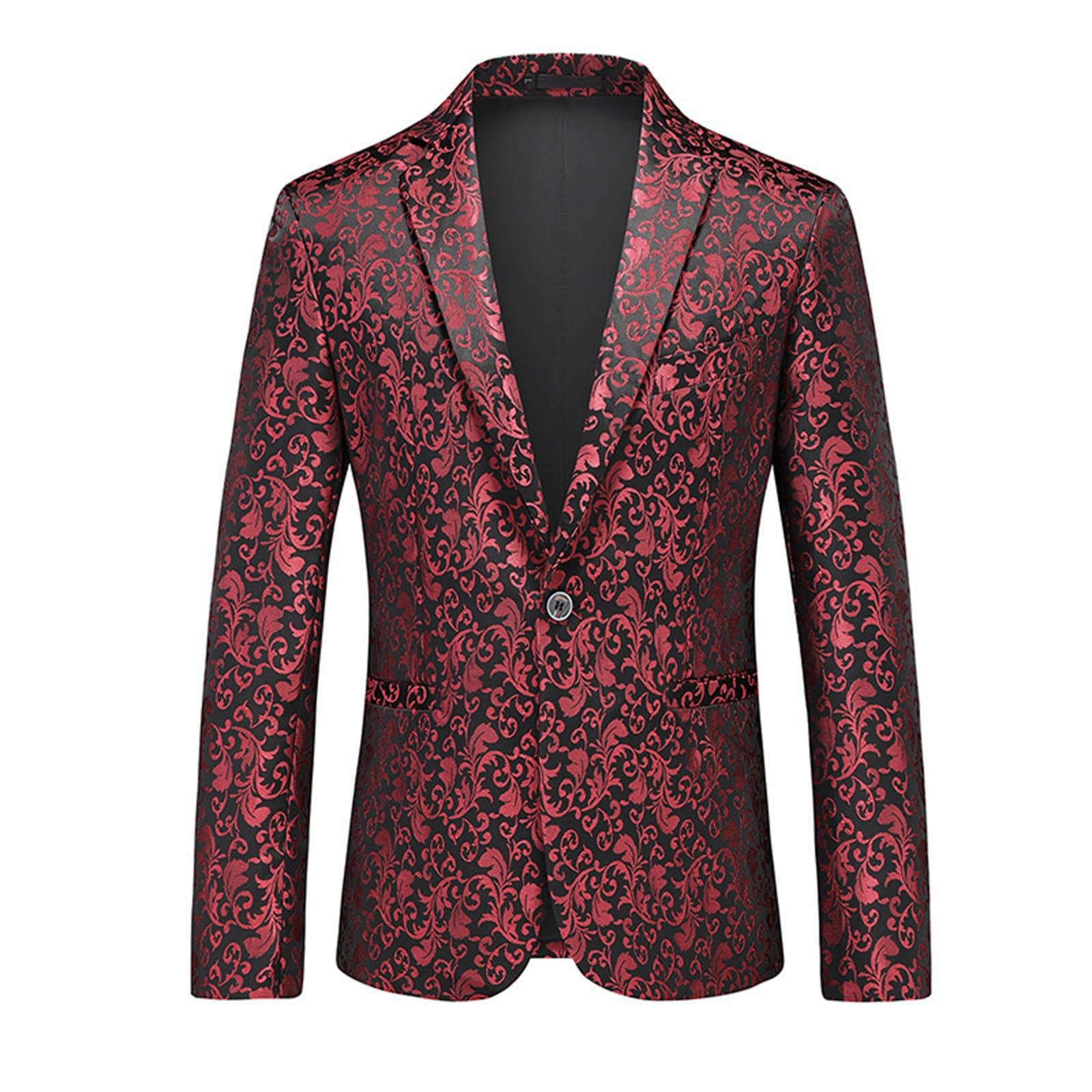 Chaqueta de traje para hombre con estampado oscuro, corte regular, con