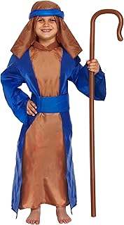 Children’s Blue and Brown Shepherd Costume Xmas Joseph Costume Nativity Play Pantomime Fancy Dress Outfit for Kids Christmas Fancy Dress for Boys
