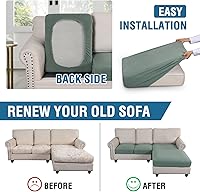 Vista 331 de H.VERSAILTEX 2025 New Sectional Couch Covers 8 Pieces Stretch Sofa Covers for Sectional Sofa Set Separate L Shaped Couch Cover for Both Left/Right