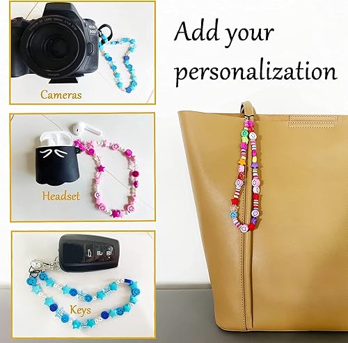 Miniatura 5 de Correa de teléfono con cuentas Y2K con cuentas para teléfono, cara sonriente, fruta, estrella, letra, perla, hecha a mano, arco iris, acrílico,