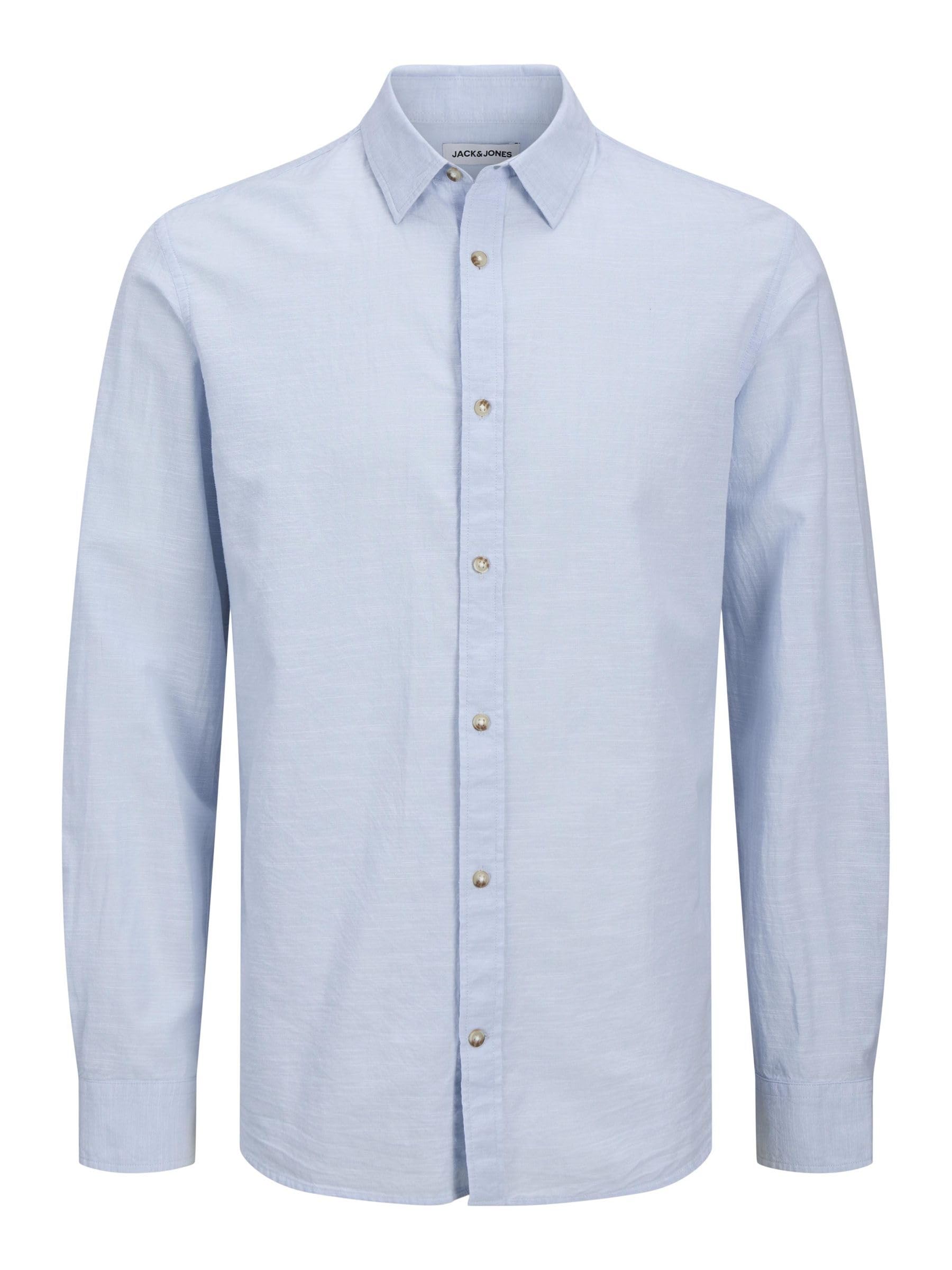 JACK & JONES JJESUMMER LS SN Shirt, Chambray Blue, S