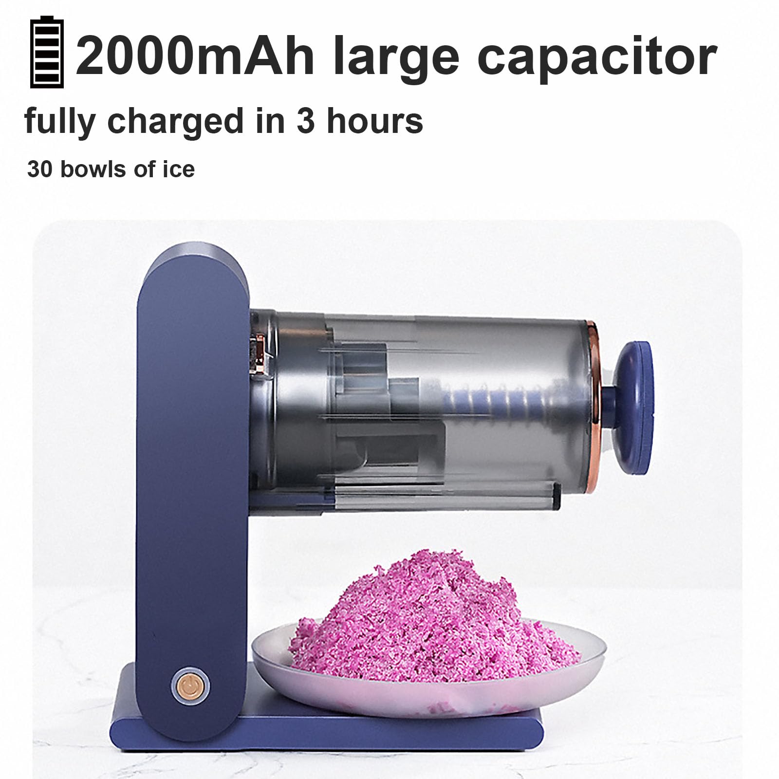 Macchina elettrica per il ghiaccio rasata, 13000 giri/min, con chiodi in acciaio e stampi per ghiaccio per granite e frullati, 12 confezioni incluse