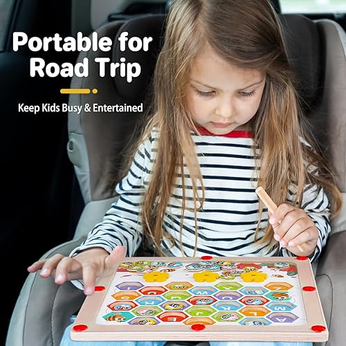 Miniatura 6 de Montessori Juguetes para niñas de 3 años, tablero magnético del alfabeto, juguetes de aprendizaje ABC para niños de 3 a 5 años, juguetes educativos