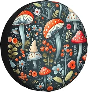 Haiem Spare Tire Cover , Wheel Cover With Enchanted Forest Butterfly A Printed, Camper Spare Tire Cover Fit For Jeep Wrangler Rv SUV Truck Travel Trailer 17 Inch