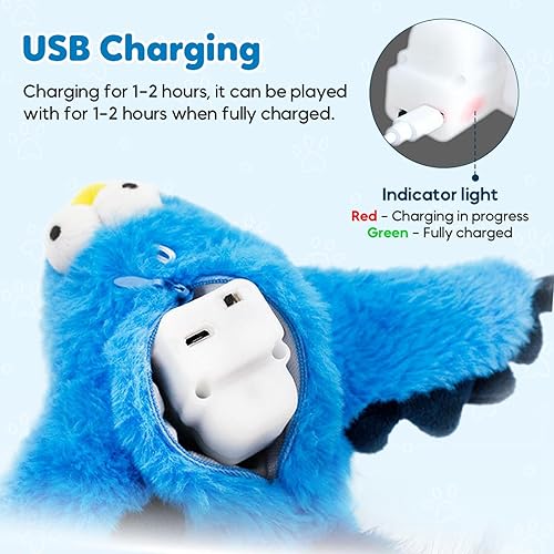 Miniatura 4 de Juguete interactivo para gatos con alas aleteadas, juguete de pájaros voladores para gatos, simulación voladora, gorrión eléctrico que sacude,