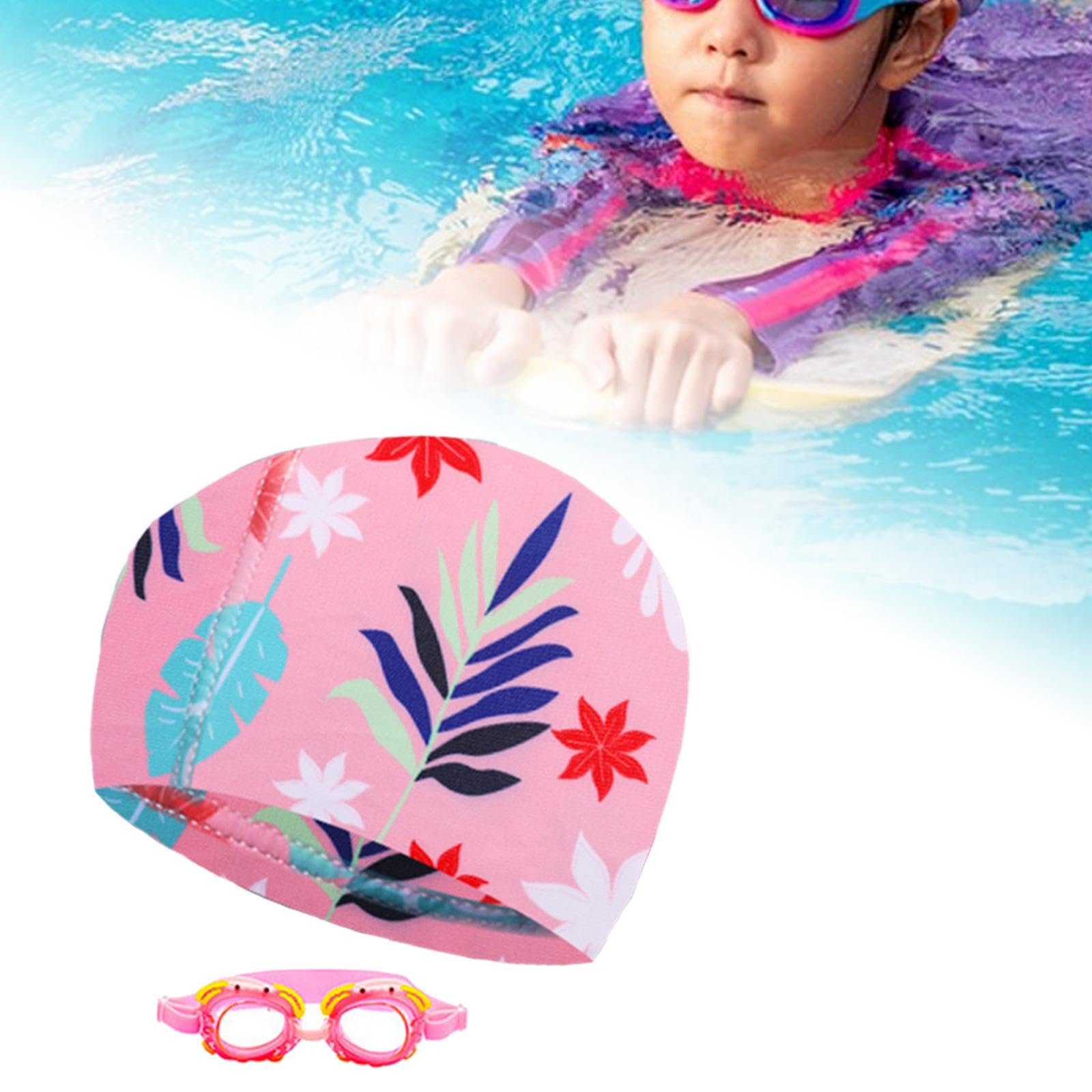 5X Lunettes de Natation Ensemble de Bonnets équipement de Natation pour Enfants Filles Garçons Plongée Natation