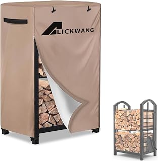 17 Inch Firewood Rack Cover,Heavy Duty 600D Waterproof Outdoor Firewood Storage Rack Cover,Wood Rack Cover for 2-Tiers Small Log Holders for Firewood.(14" D x 17" W x 30" H,Cover Only)
