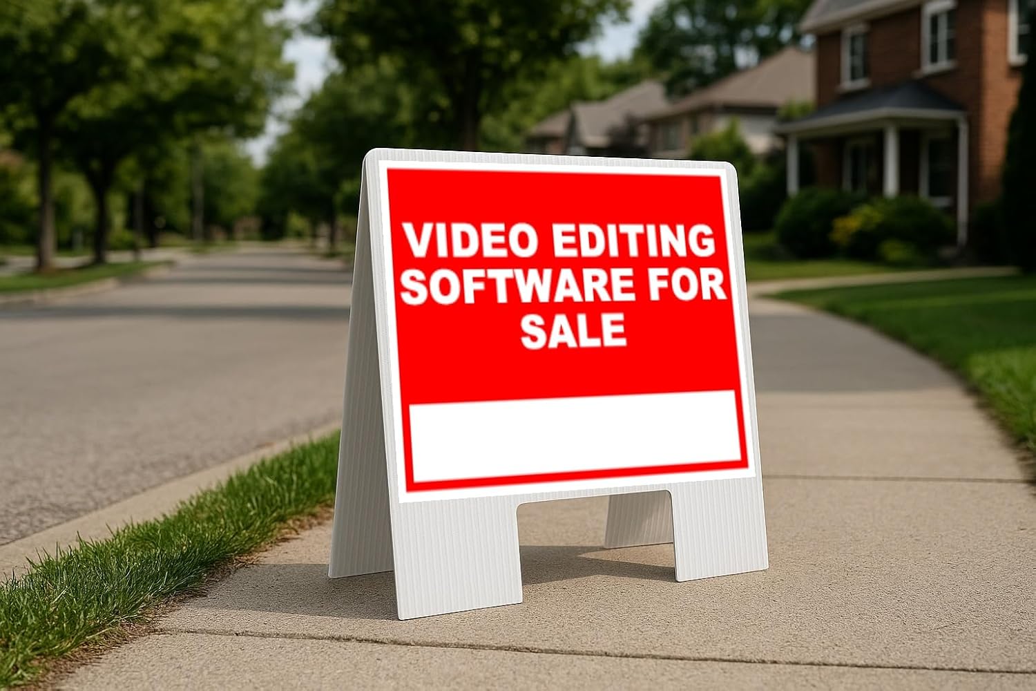 Video Editing Software For Sale Write On Me Red Folding Coroplast A-Frame with Double-Sided 23in x23in