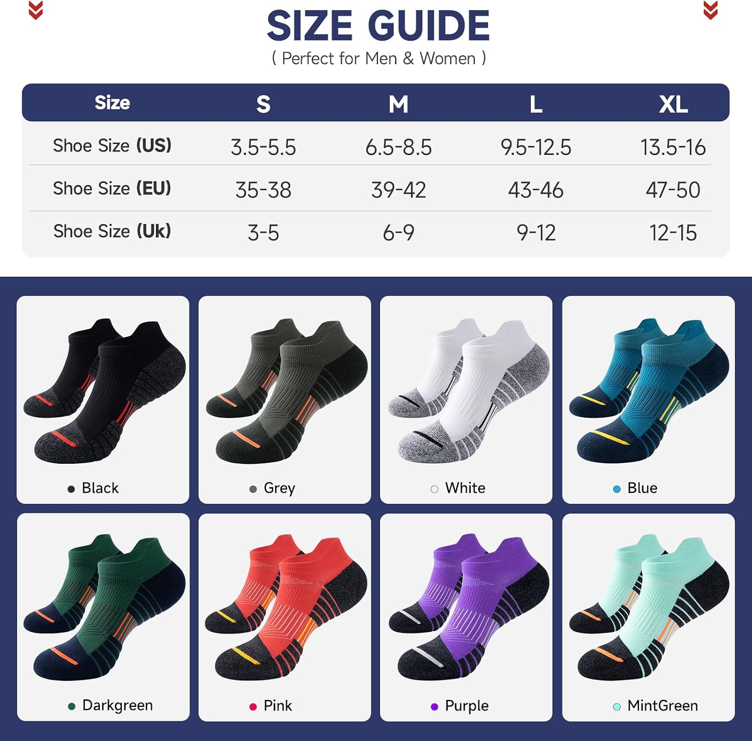 PULIOU No Show Running Athletic Socks Coolmax Moisture Wicking Compression Cushioned Socks for Mens Women 3 Pairs