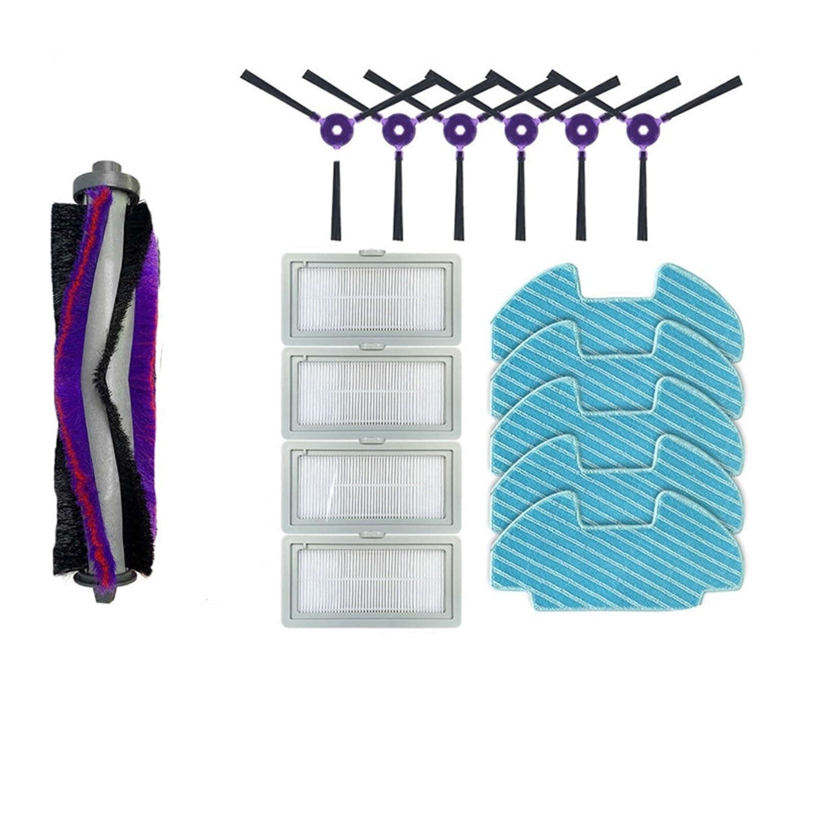 Piezas de Recambio de aspiradora, Tiras de Cepillo Lateral de Repuesto, Filtro HEPA, Trapos de fregona.Compatible con Midea I5 I5c VCR07 VCR08 MR09 (Color : B)