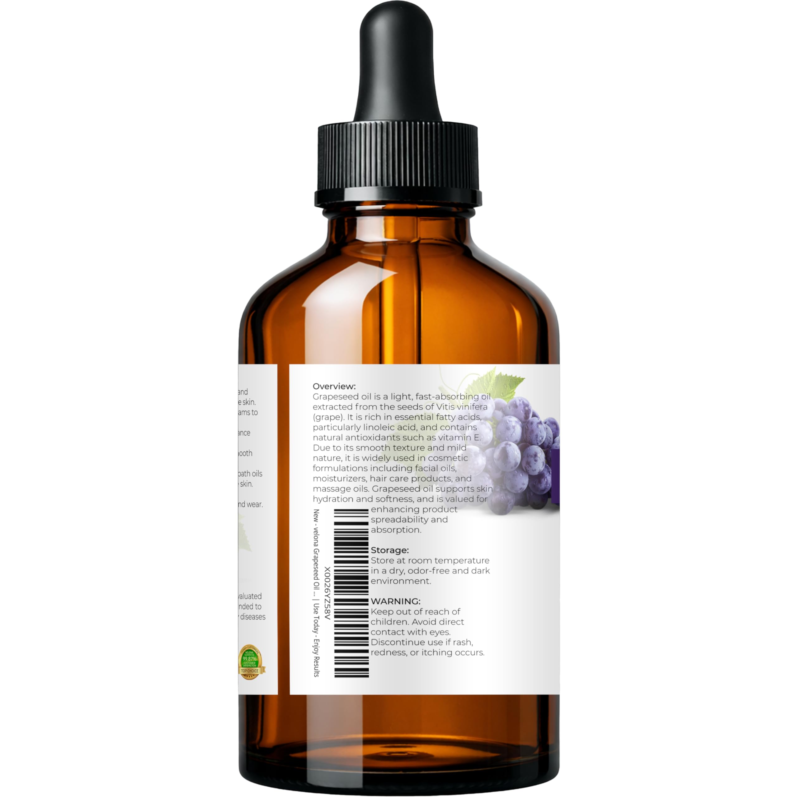 Amazon.com : velona Grapeseed Oil 4 fl oz | 100% Pure and Natural