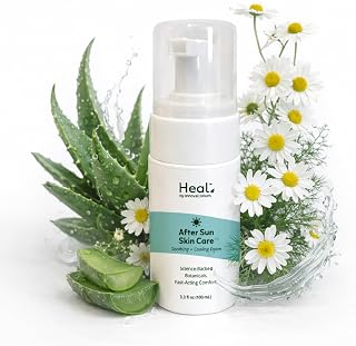 Heal Aftersun Lotion with Aloe Vera | After Sun Lotion for Sunburn Relief | After Sun Skin Care Soothing Foam | After Sun Care, After Sun Travel Size 3.3 oz"