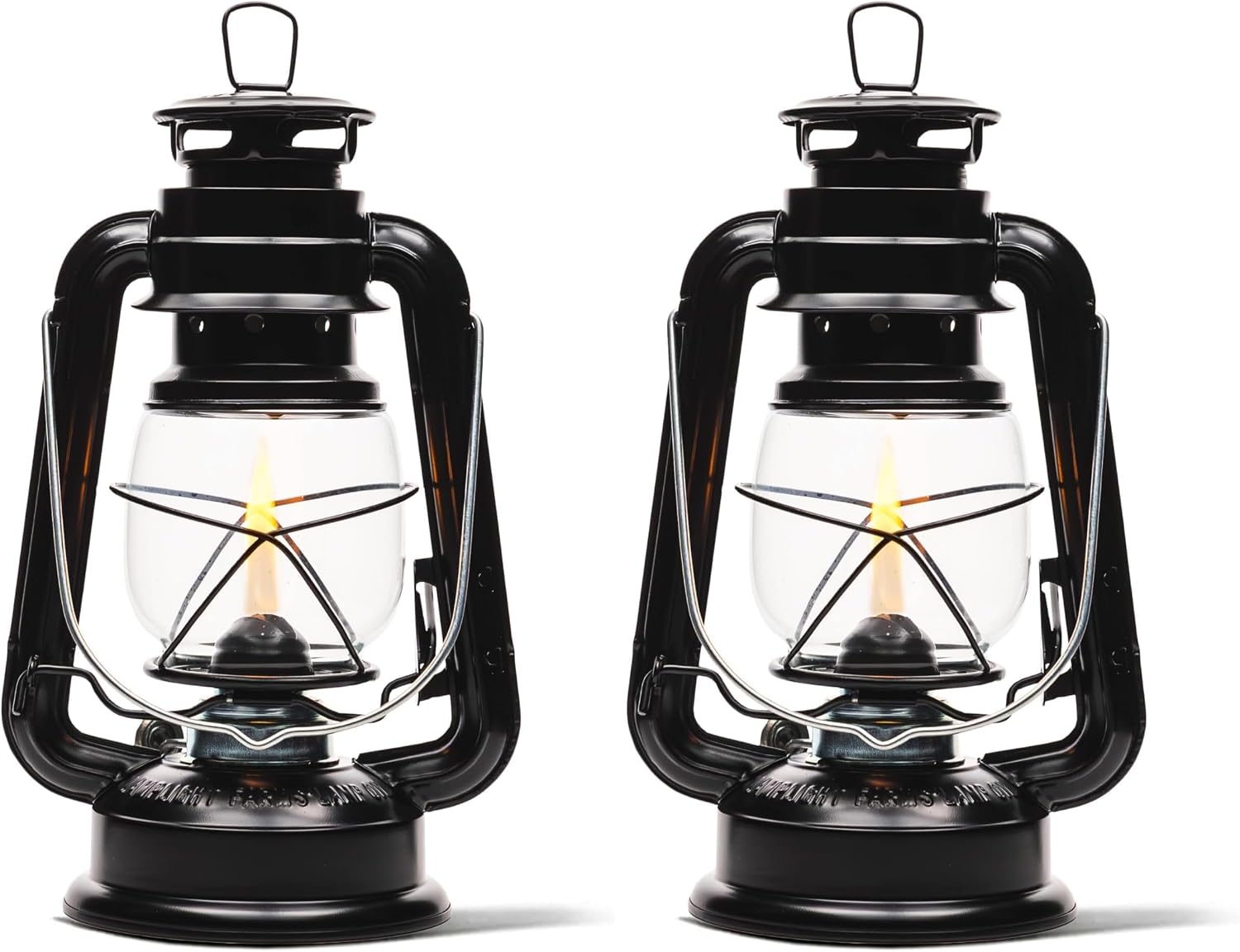 Large Paraffin Oil Indoor Lamp, Hurricane Lamp, Emergency Kit, Lamplight 52664 Farmer’s Lantern Indoor Oil Lamp, Black, Original