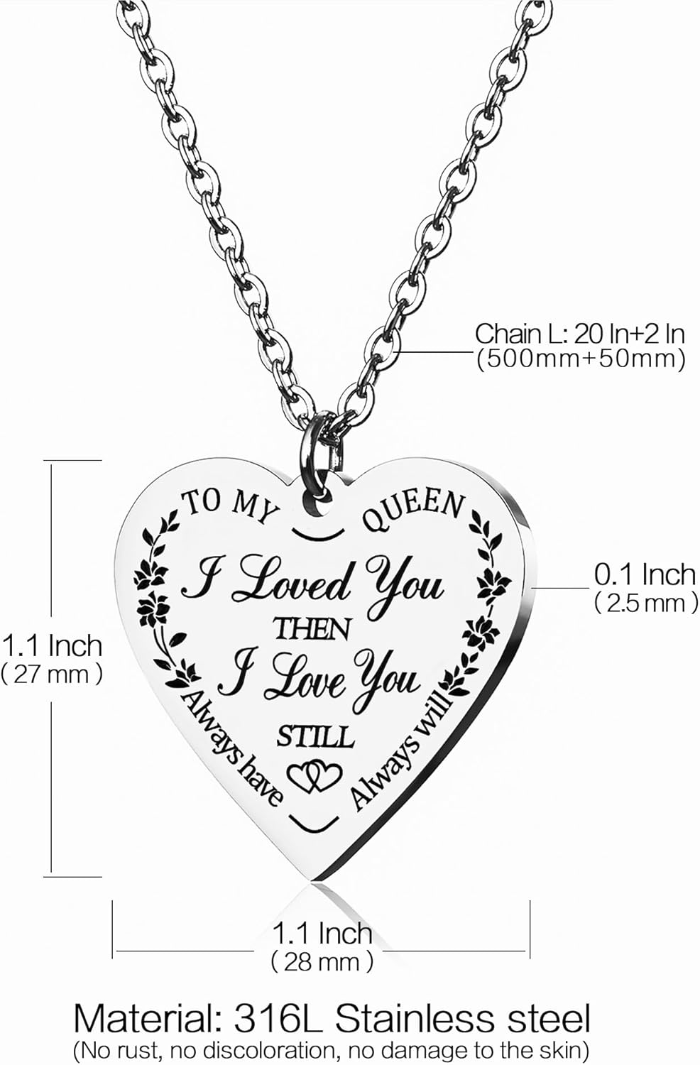 Vimiew Heart Pendant Necklace for Daughter - Inspirational Gift from Dad & Mom - Never Forget I Love You - Perfect for Christmas & Mother's Day - Image 6