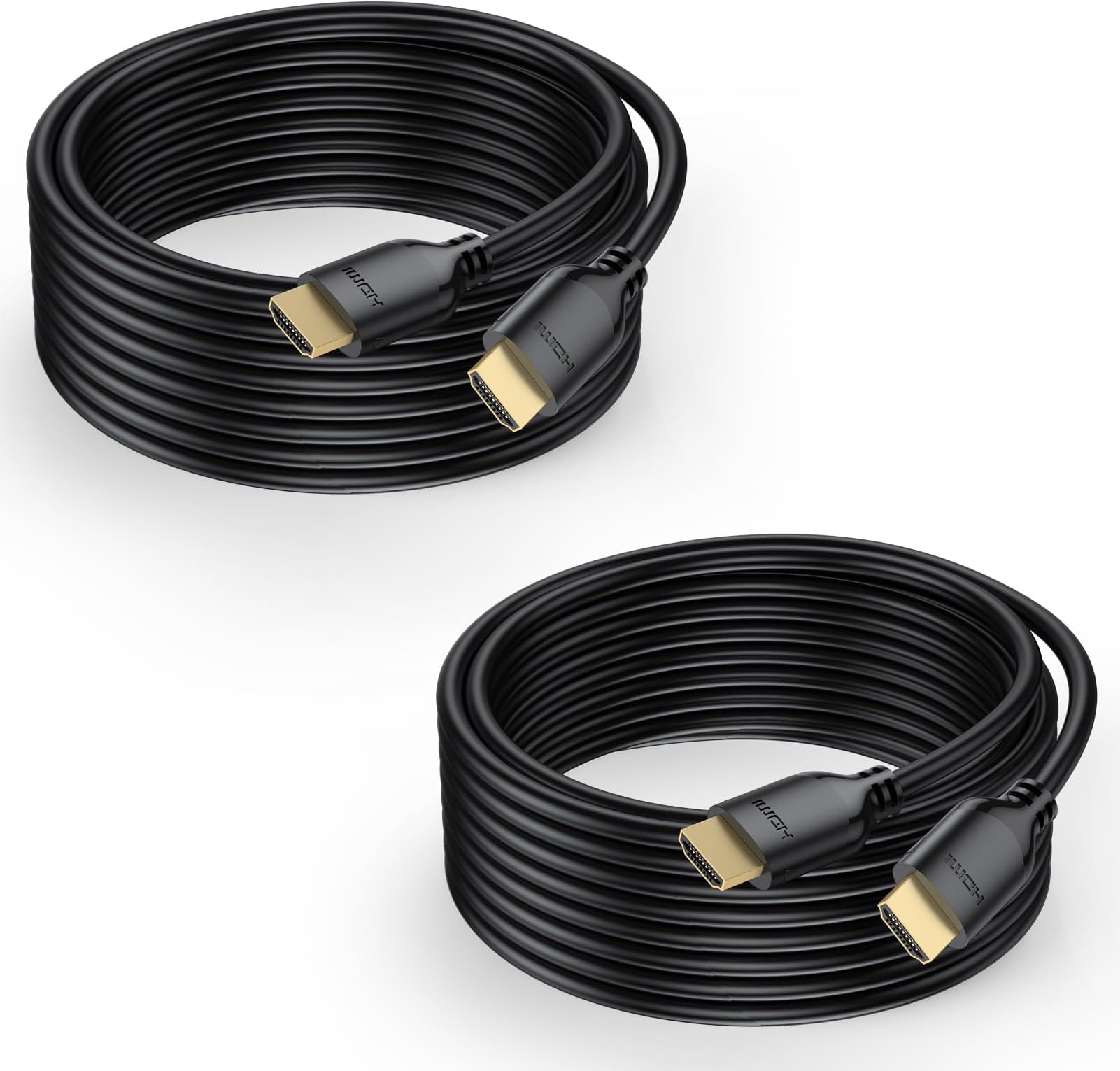 Long HDMI Cable 25 FT 2-Pack, 4K HDMI Cable 25 Feet High Speed HDMI Cord 2.0 4K@60Hz, 2K 1440P@144Hz, 1080P, HDCP 2.2, HDR, 3D, ARC & Ethernet for HDTV, Laptop, Monitor, PS5, PS4, Xbox