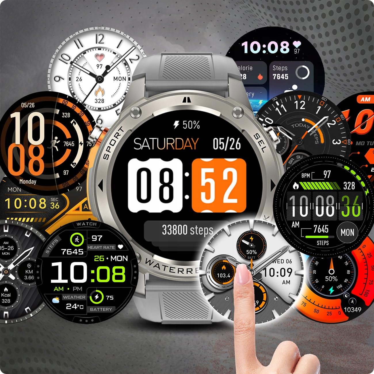 SMARTWATCH MĘSKI GPS ZEGAREK AMOLED MENU POLSKIE WODOODPORNY SPORT ROZMOWY