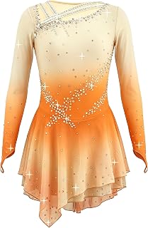 Girl's Purple Gradient Figure Skating Dress for Children and Adults Competition Clothing