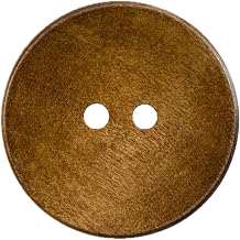 MTCELL 30 Pcs Classic Wooden Buttons, 1-1/2 inch38mm Diameter - Brown,Convex,2 Holes,for Sewing Knitting Crocheting
