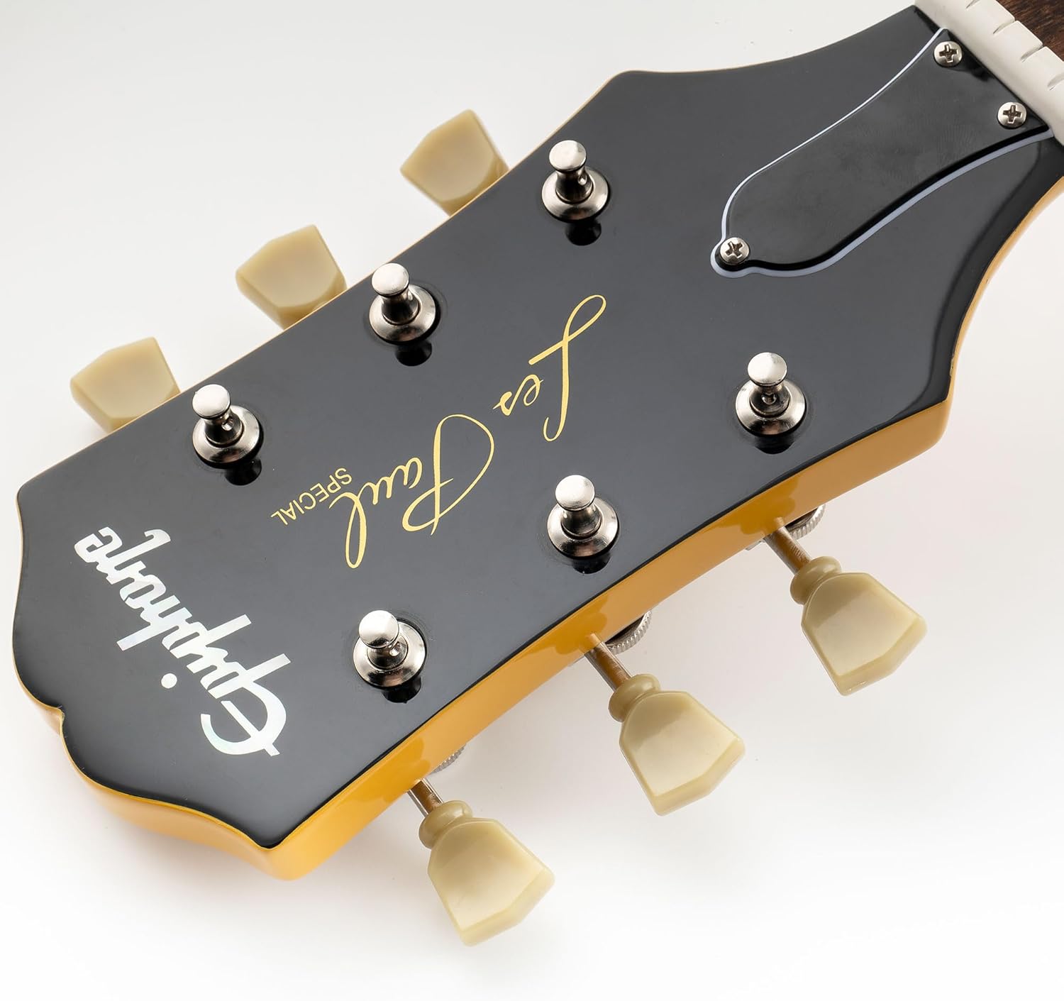 Musiclily Pro Vintage Style 3L3R Guitar Locking Tuners String Tuning Pegs Keys Machine Heads Set for Les Paul Style Electric or Acoustic Guitar, Nickel with Green Keystone Button