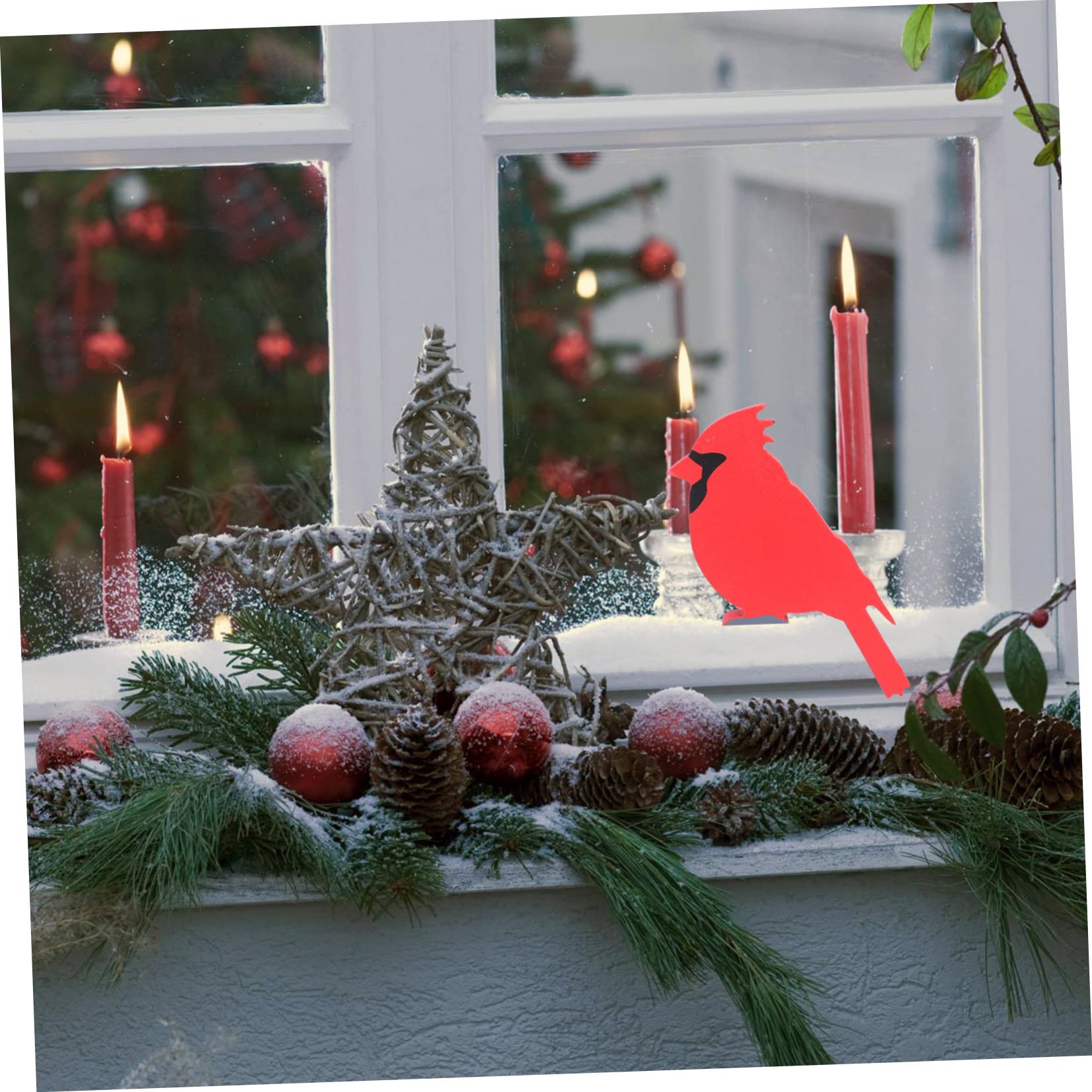 IMIKEYA Pièces Oiseau en Bois décoration de scène de noël décor d'oiseau de Noël décoration d'intérieur Decoration Sapin de Noel Décorer des Oiseaux Accessoire de Parure de Festival
