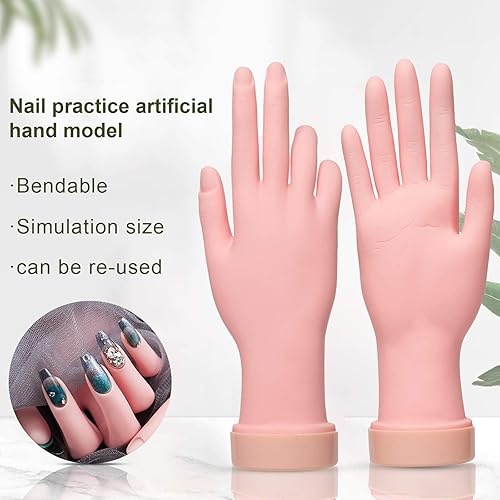 Miniatura 3 de AORAEM Manos de entrenamiento de uñas flexible suave práctica de plástico maniquí de mano puntas de arte entrenador de manicura práctica herramienta