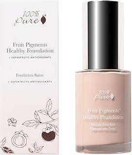 100% PURE Fruit Pigmented Healthy Foundation, Alpine Rose, Liquid Foundation Makeup, Anti-aging, Full Coverage, Matte Finish - 1 Fl Oz