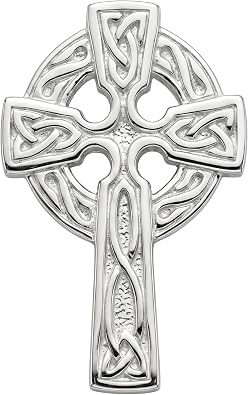 Alexander Castle 925 Sterling Silver Brooch for Women Celtic Cross Brooch Pin with Jewelry Gift Box - 35mm x 21mm