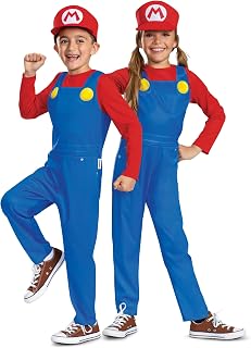 Super Mario Bros. Mario children's costume, officially licensed by Disguise, comfortable fit and detailed design, M 7 to 8