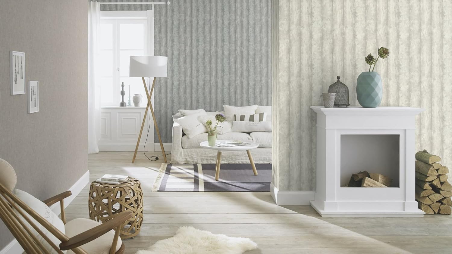 Rasch paperhangings Rasch Tapeten Non Woven Wallpaper (Universal) Grey 10,05 m x 0,53 m Factory IV 429237, Gray