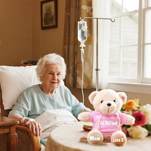 Miniatura 9 de Get Well Soon - Oso de regalo para mujer y hombre, cómodo animal de peluche suave, oso de peluche para el hospital Get Better Soon, color verde