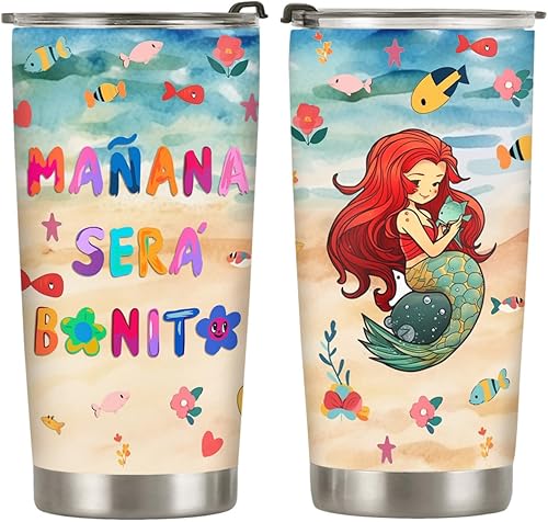 Vaso de Mañana SerBonito de 20 onzas, lindo y hermoso vaso de Mañana SerBonito, taza de viaje aislada con tapa, termo de café para mujeres, regalos