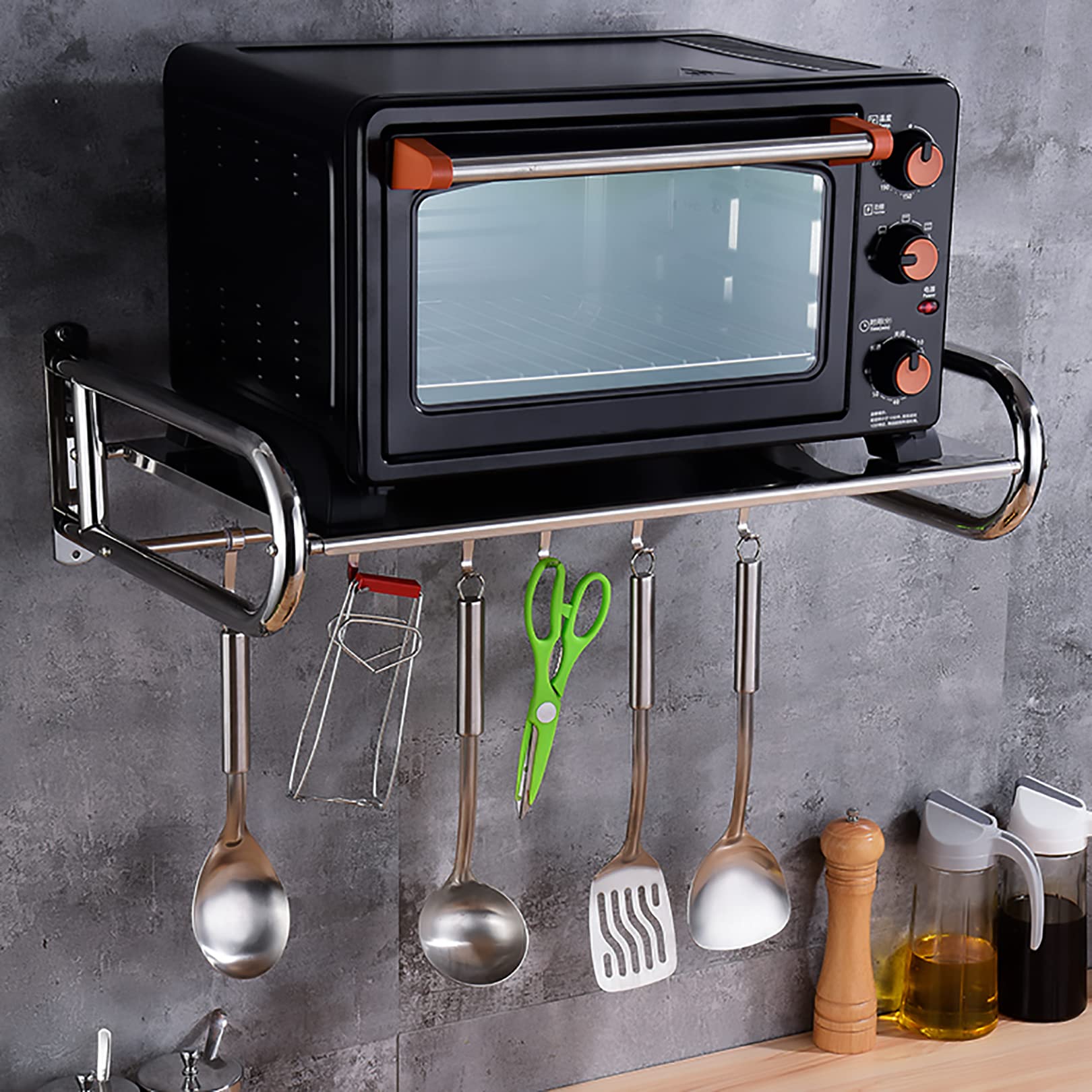 Support cuisine micro-ondes mural en acier pour libérer votre plan de travail