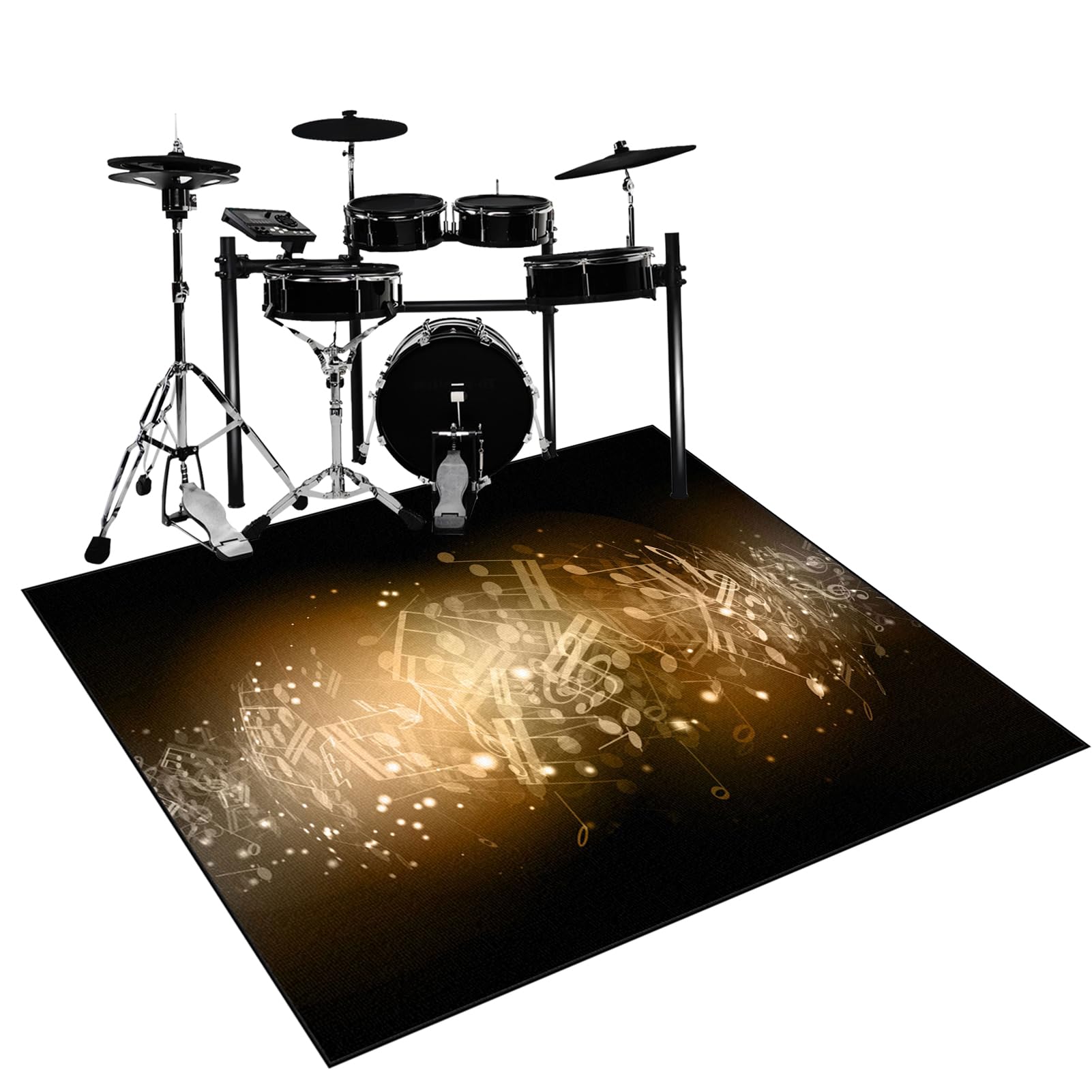 Qesjodfu Drum Rug Drum Mat Non-Slip Soundproof Carpet Professional Drum Carpet Non-Slip Rugs Drum Carpets for Drummers Outdoor Electronic Drum Set Practice Music Rug Drumming Drum Rugs 120 x 80 cm