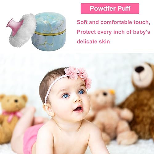 Miniatura 16 de Soplo de polvo corporal y recipiente para polvo de polvo, soplo de polvo para mujer y estuche para polvo para baño y viajes (Lotus)