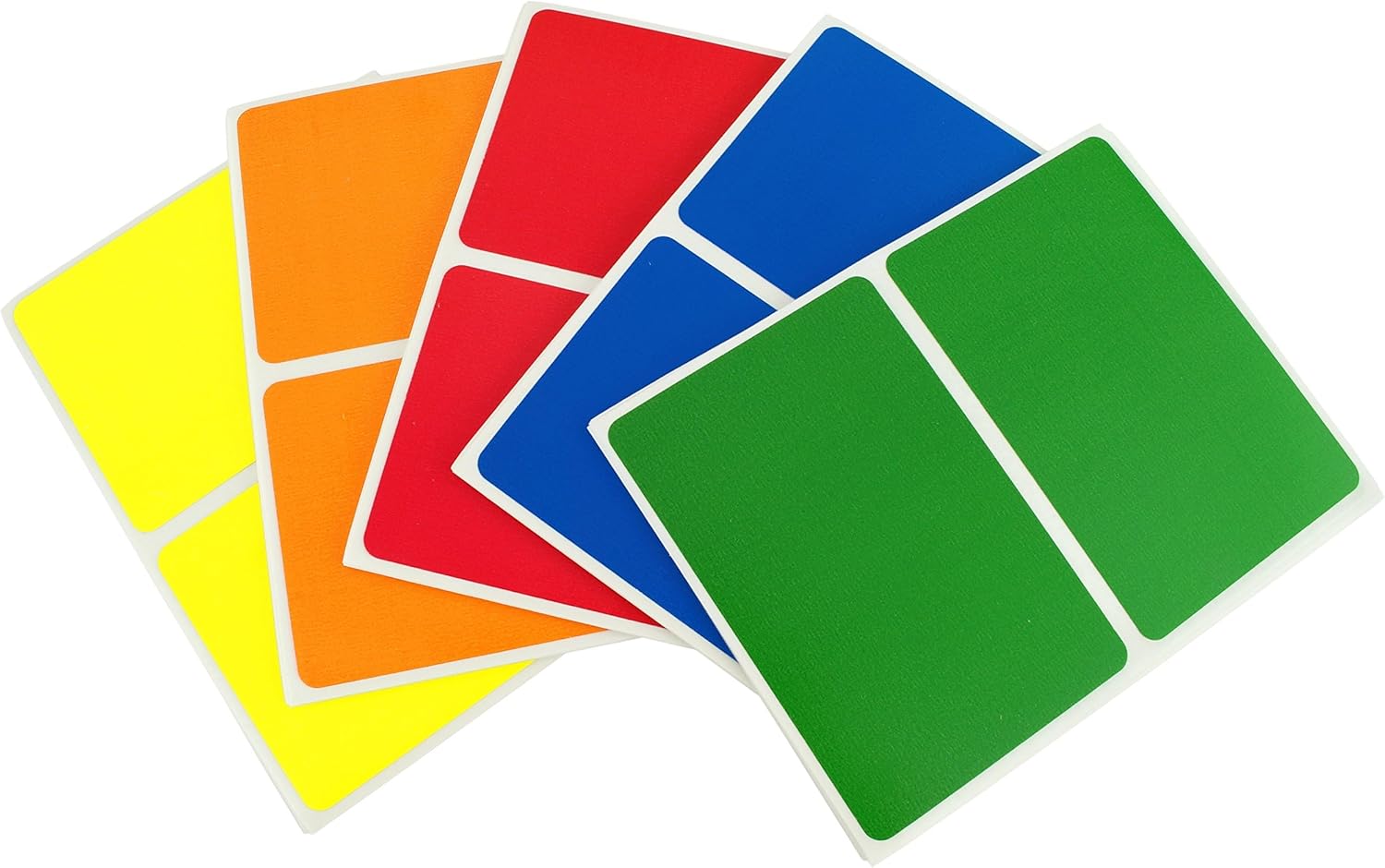 ChromaLabel 2 x 3 Inch Colored Rectangle Name Tag Stickers, 5 Assorted Color Variety Pack, Standard Colors