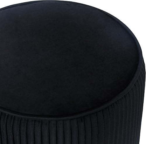 Miniatura 4 de Homebeez Reposapiés otomano de 15.3 pulgadas, silla de tocador de terciopelo, mesa auxiliar pequeña, taburete de pasillo para sala de estar y