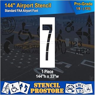 Airport FAA 144in. Number 7 Stencil - 144'' x 40'' x 1/8" (128 mil) - Pro-Grade