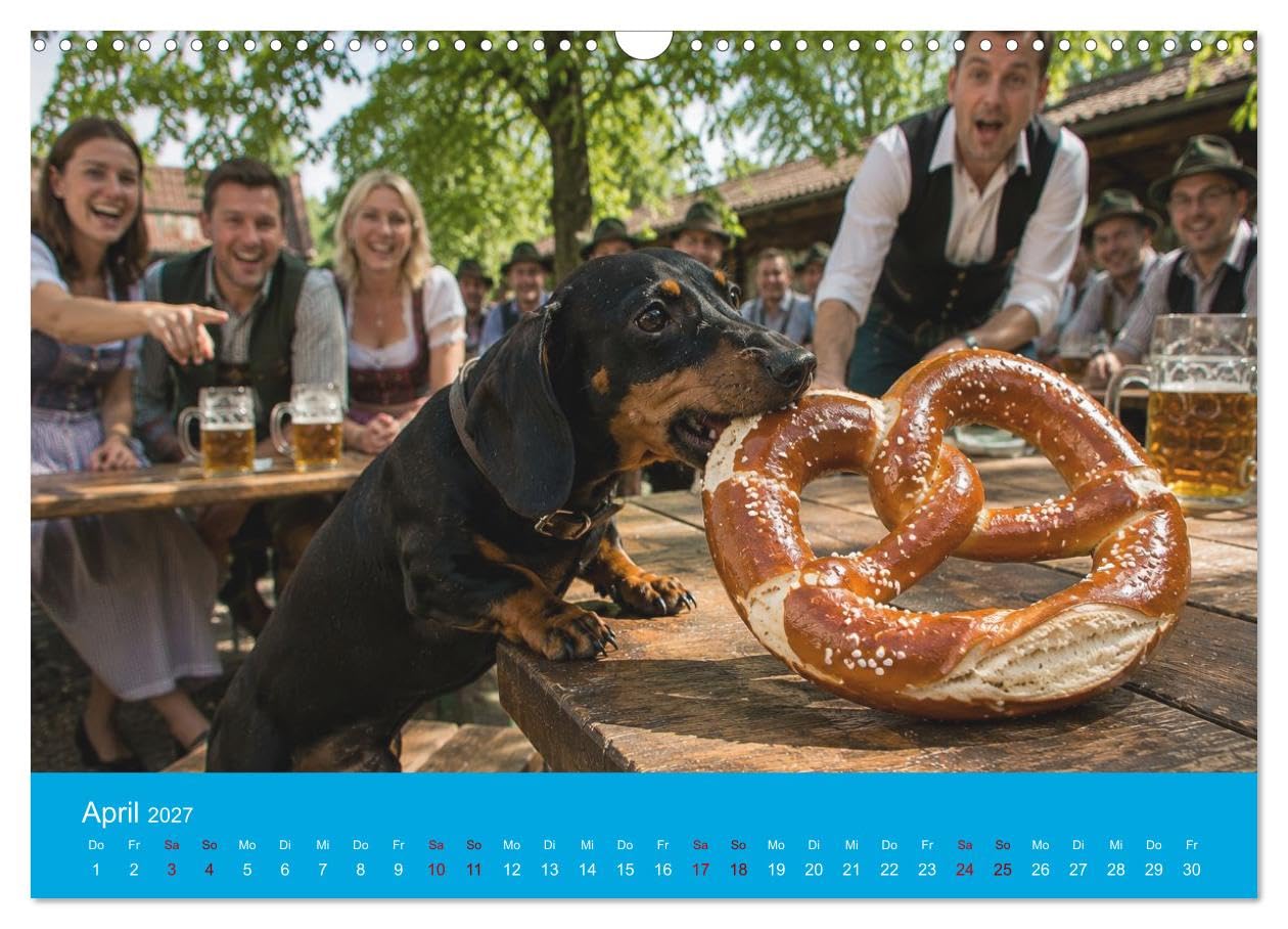 Calendrier 2027 · Teckels, bière et bretzels