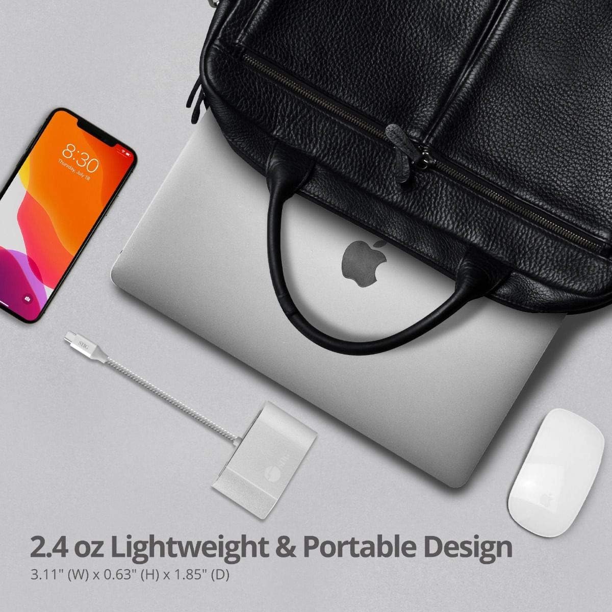 SIIG USB-C Hub with 4K 30hz HDMI, 85W Laptop Charging, and 3X USB 3.1 Gen 1 Type A Ports - 5-in-1 Video Adapter Docking Station - for MacBook Pro, Surface Pro 6/7 and USB-C Laptops (JU-H30612-S2)