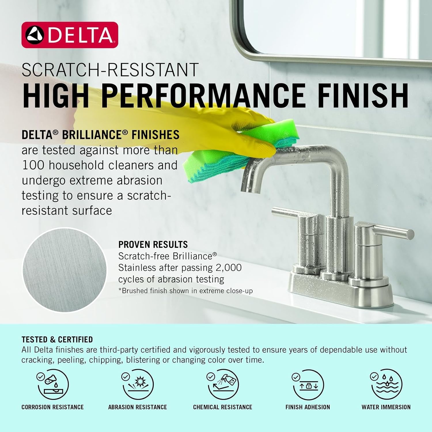 Delta Faucet Ara Roman Tub Trim - Deck Mount Tub Faucet - Bath Trim Kit with Rigid Spout - 2-Handle Bathtub Fixture - Stainless, T2767-SS (Rough Sold Separately)