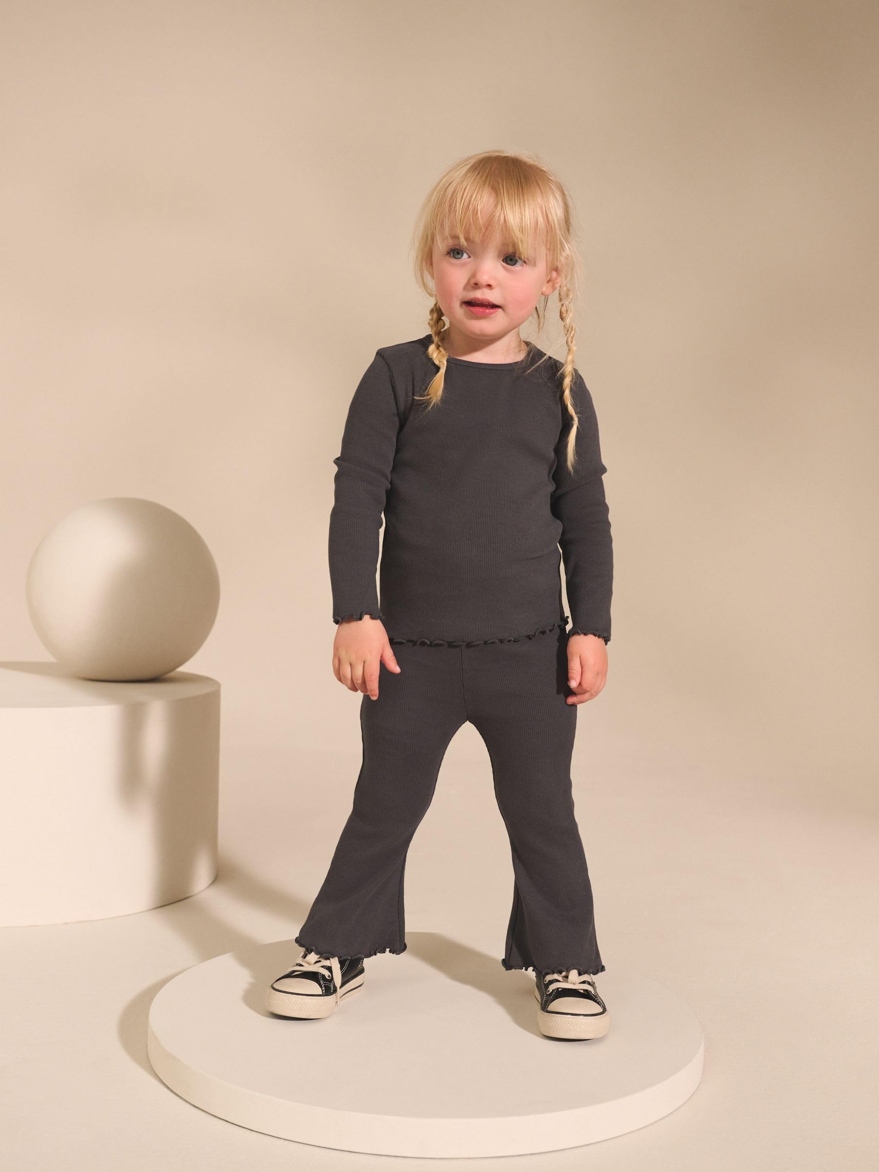 NEXT Mädchen Gerippte Leggings mit Schlag, 5er-Pack