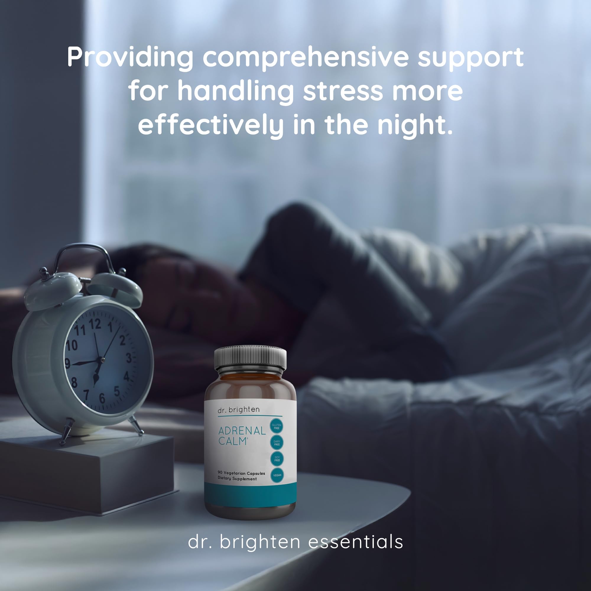 Dr. Brighten Adrenal Calm — Ashwagandha, B Vitamins, Lemon Balm and Amino Acids for Stress Relief, Better Sleep and Balanced Cortisol, Non-GMO — 90 Capsules — Amazon image 3