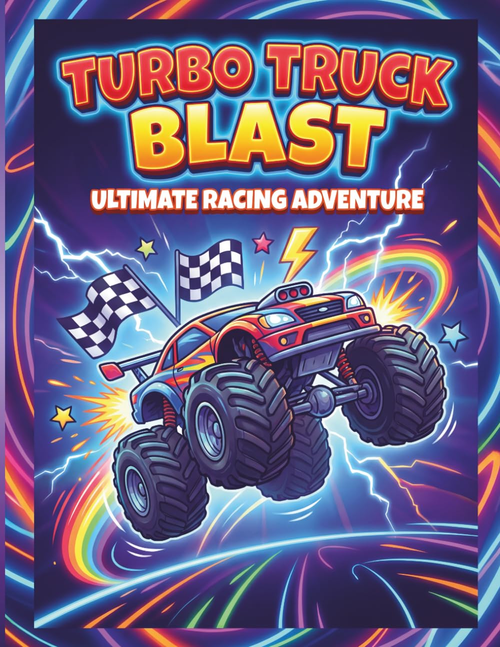 Monster Truck Coloring Book for Kids: Fun and Easy Racing Car and Big Wheel Truck Coloring Pages for Boys and Girls