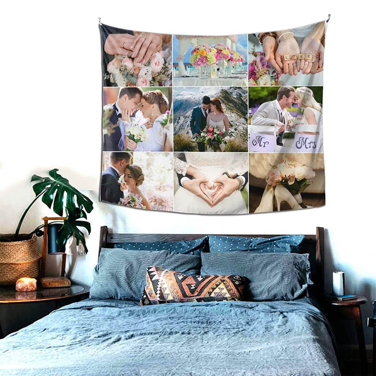 UOKIIYUA Alfombra fotográfica personalizada, pancarta de fondo individual con su imagen y texto, fiesta de boda, regalo conmemorativo familiar, 180 x 300 cm