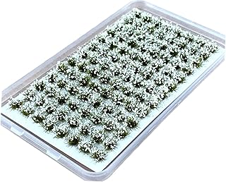 Generic Artificial Miniature Flower Cluster, Grass Tufts Model Flower Vegetation Groups Diorama Layout Scenery Landscape Sand Table Decoration , White