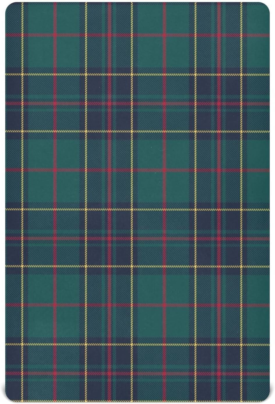 Kigai Red Blue Green Plaid Crib Sheet for Boys and Girls Jersey Knit Fitted Baby Sheet for Standard Crib Toddler Mattress Cozy Soft Breathable, 28x52 inch