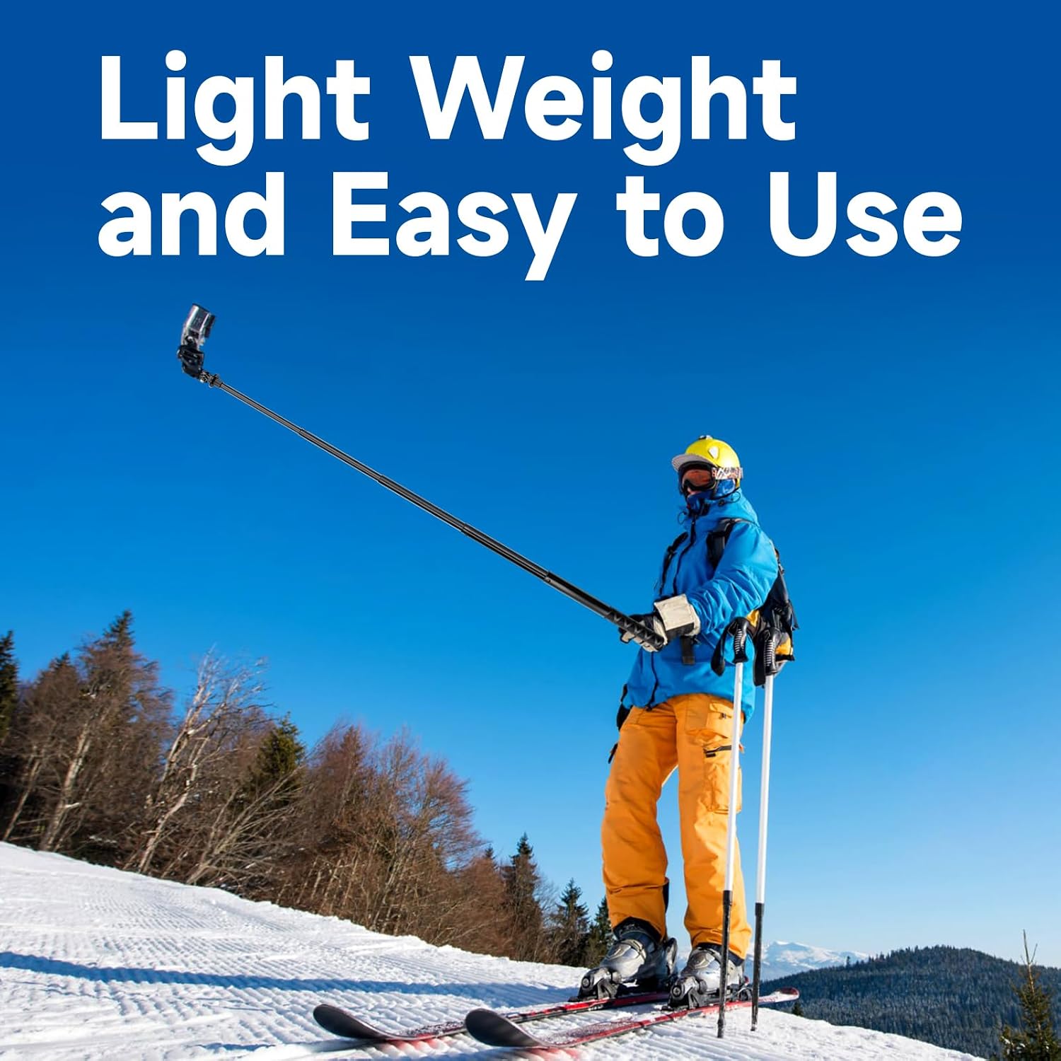 45.2 Inch/115cm Monopod Extension Invisible Selfie Stick Compatible with Insta 360 Ace Pro X5 X4 X3 D JI Action 6/5Pro/4/3 for Gopro Hero 13/12/11/10/9 and Most Other Action Cameras