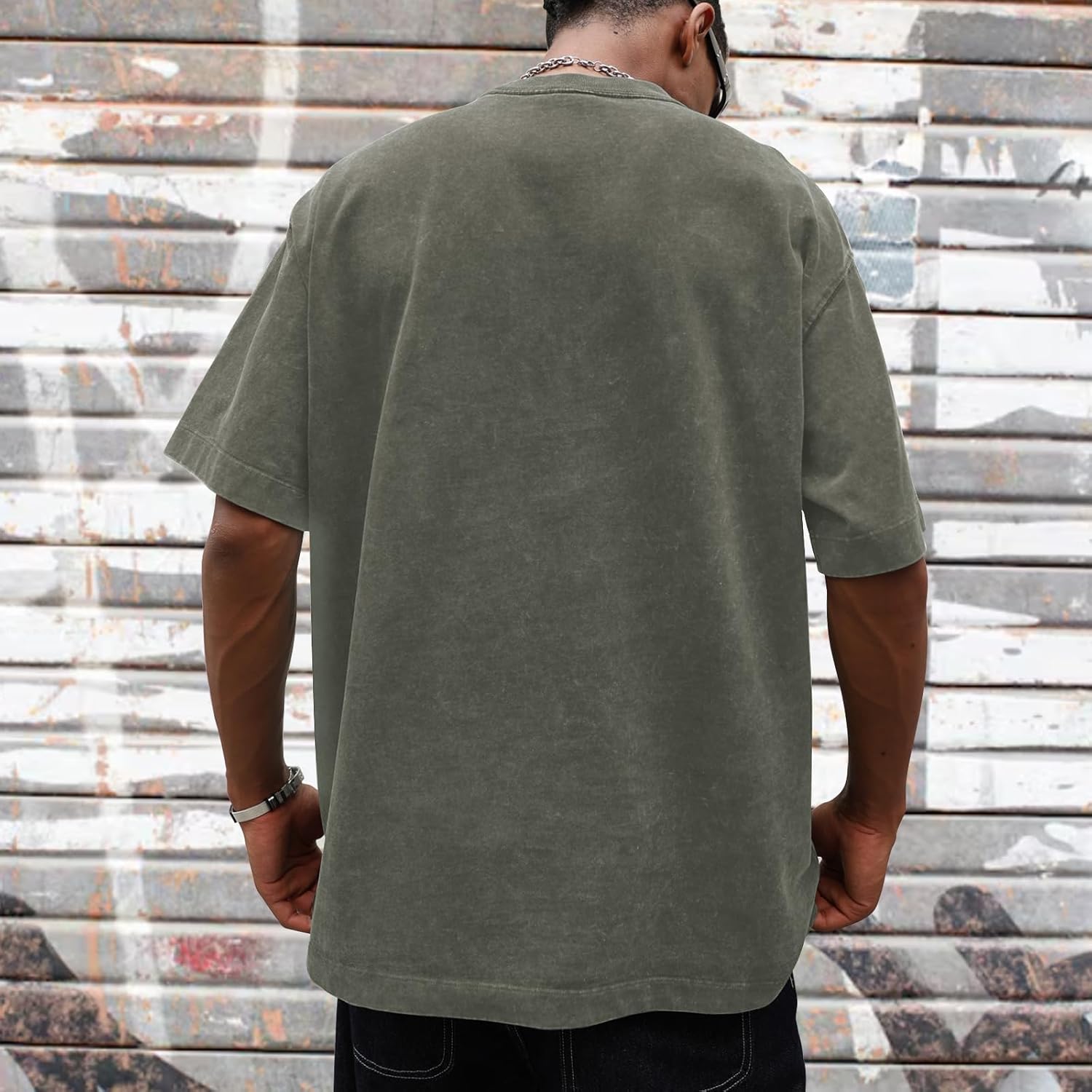 Oversized Graphic T-Shirt for Men New York Los Angeles Vintage Acid Wash Cotton Tees Streetwear Casual Tee Top - Image 7