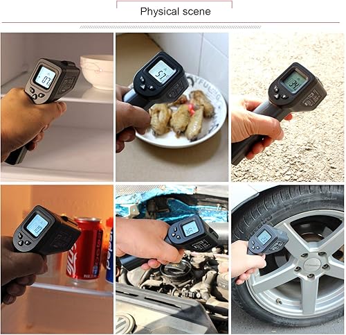 Miniatura 9 de Kaemeasu Termómetro infrarrojo digital -58-1022 (-58.0F a 1,022.0F) Termómetro electrónico de mano sin contacto de alta precisión pirómetro IR láser