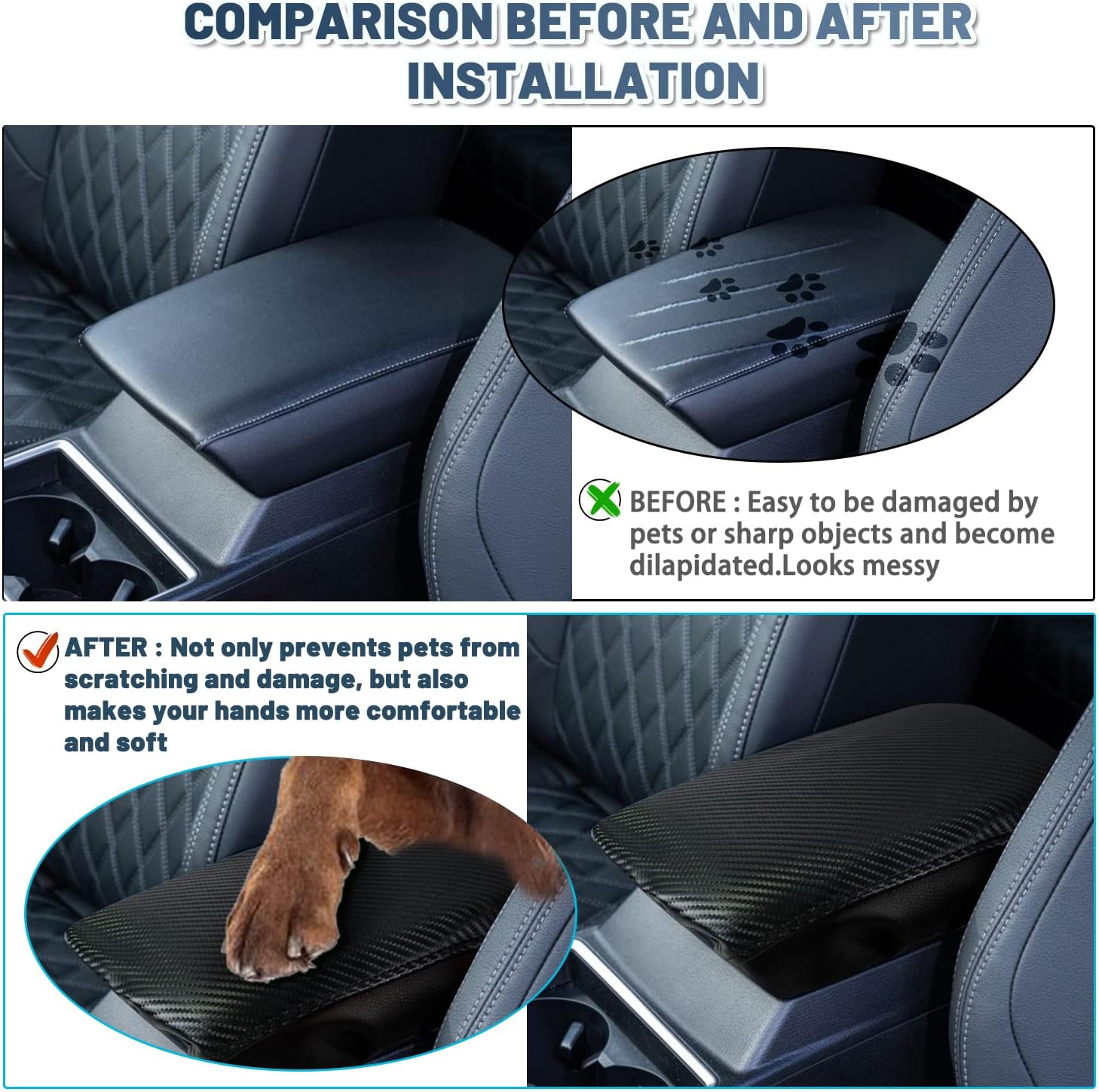 Ruiya Mitsubishi Outlander Armrest Cover for Mitsubishi Outlander Accessories Center Console Cover Armrest Cover Compatible with 2022 2023 2024 Mitsubishi Outlander SE/SEL/SE TECH/SEL Touring